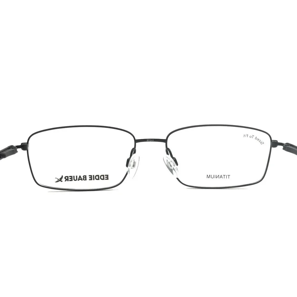 Eddie Bauer Eyeglasses Frames EB32087 BK Black Rectangle Titanium 57-17-150
